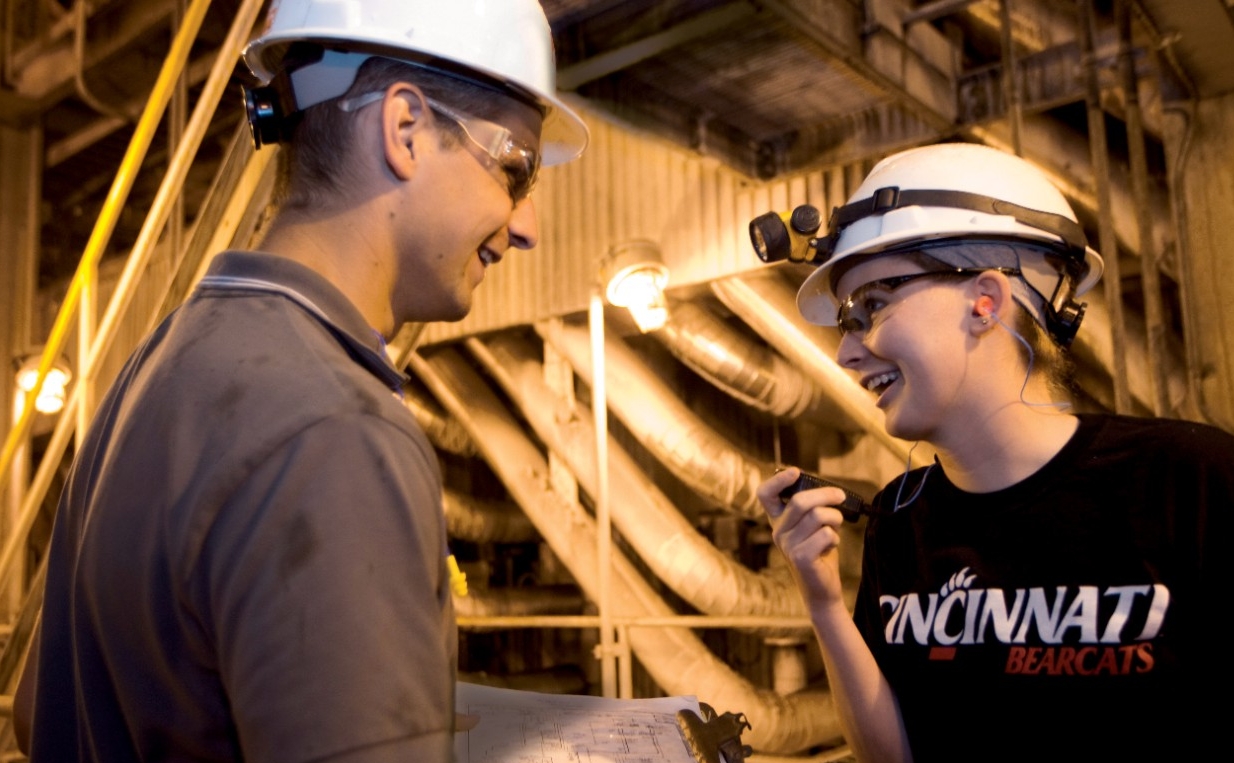 Co-op students working with Duke Energy at Zimmer Power Plant.