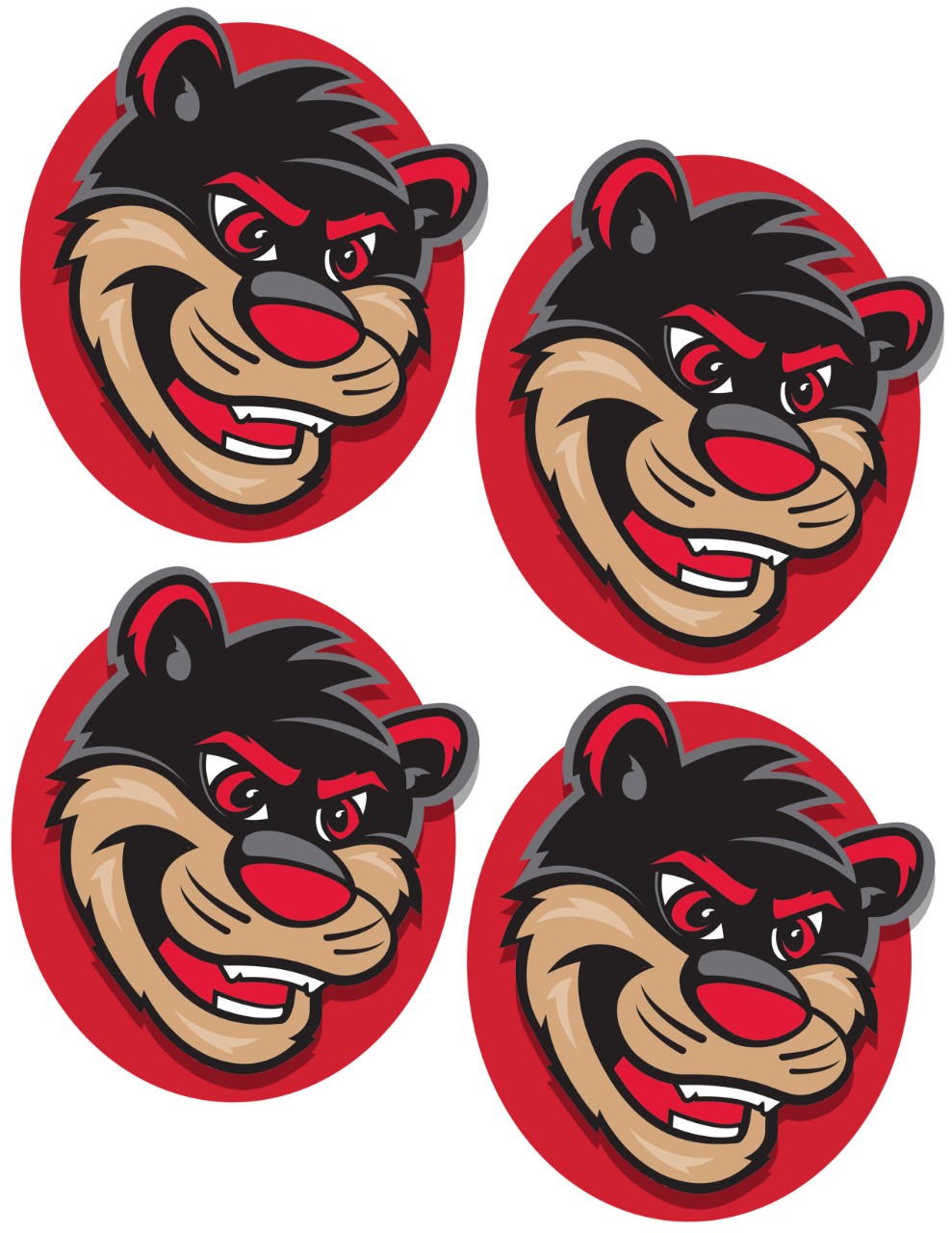 4 printable bearcat mascot faces 