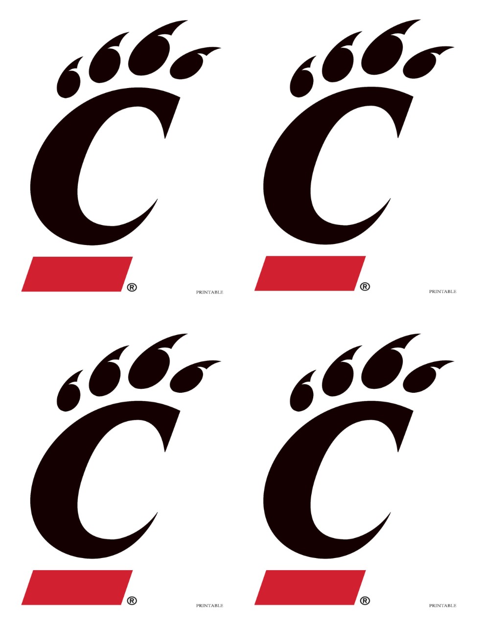 4 printable C Paws