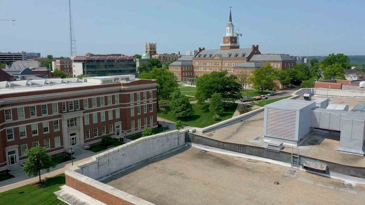 A view of the Balwin Quad on a warm summer day